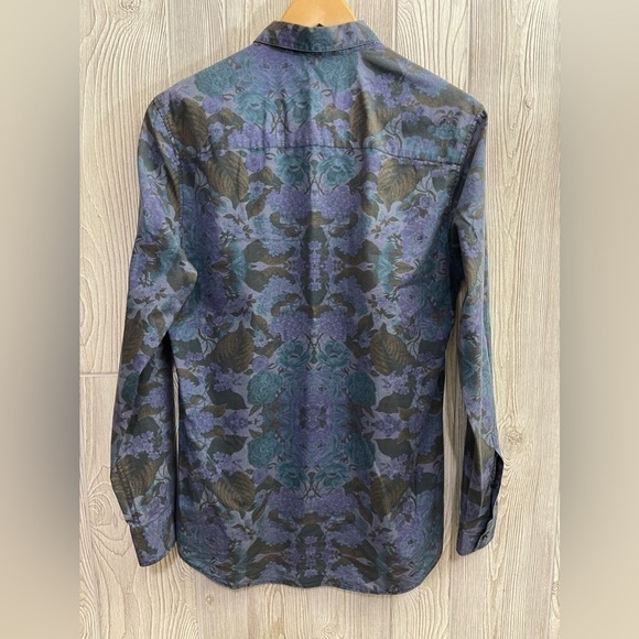 TOPMAN FLORAL BLUE DRESS SHIRT MEDIUM Mens Fashion Relaxed Casual - Picture 6 of 9